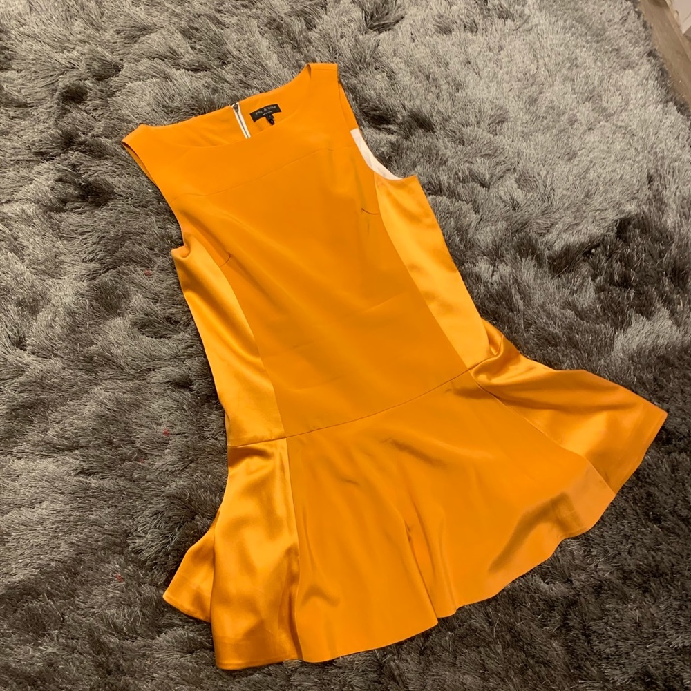 Rag & Bone Silk Satin Two Tone Drop Waist Dress